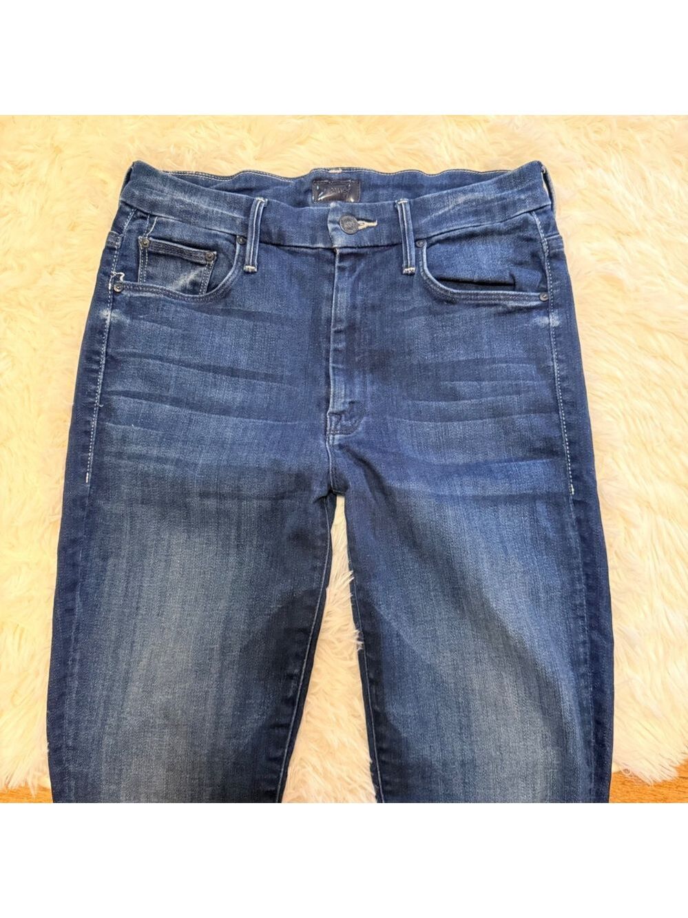 Mother High Waisted Looker Ankle Jeans Dark Wash Skinny Size 27 Designer Vibe - Picture 4 of 6